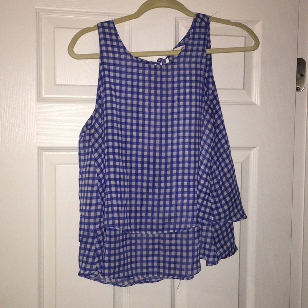 Blue checkered tank top